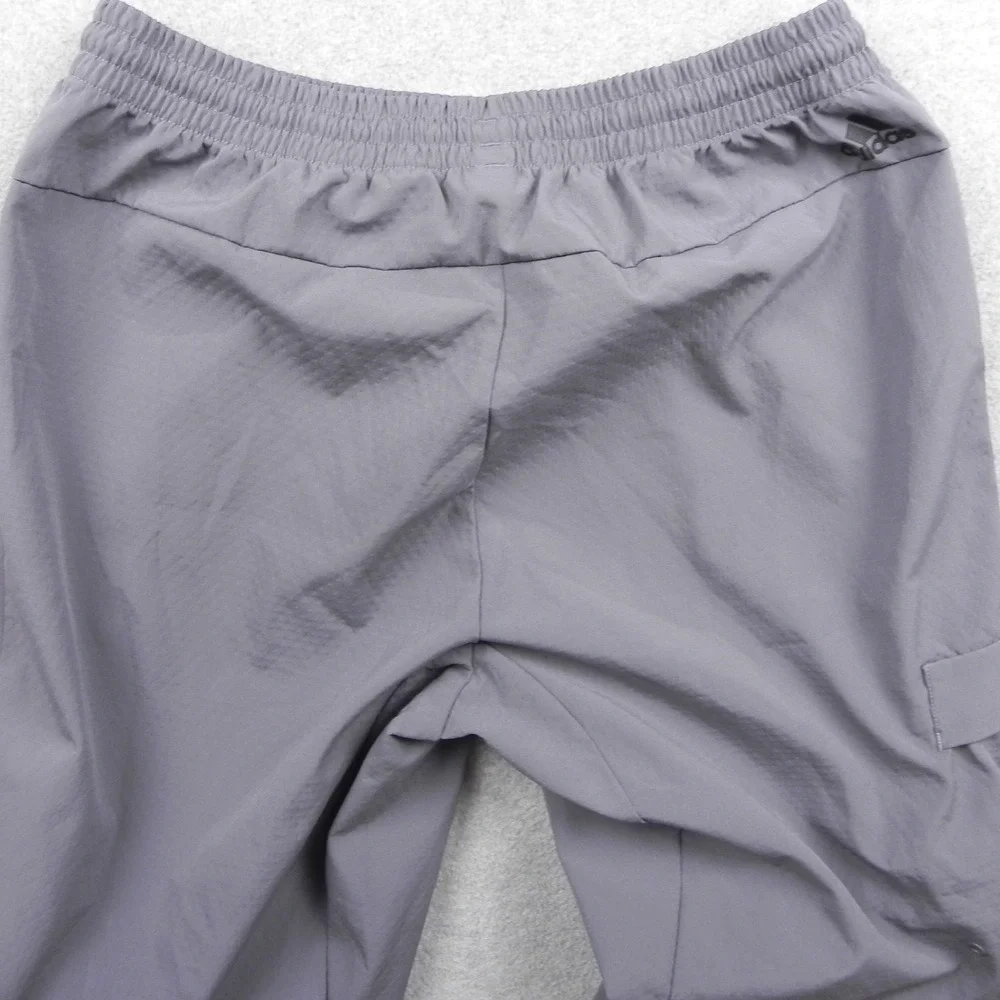 Adidas Jogger Pants Men Large Gray Cargo Pocket Zipper Pockets Athletic Track